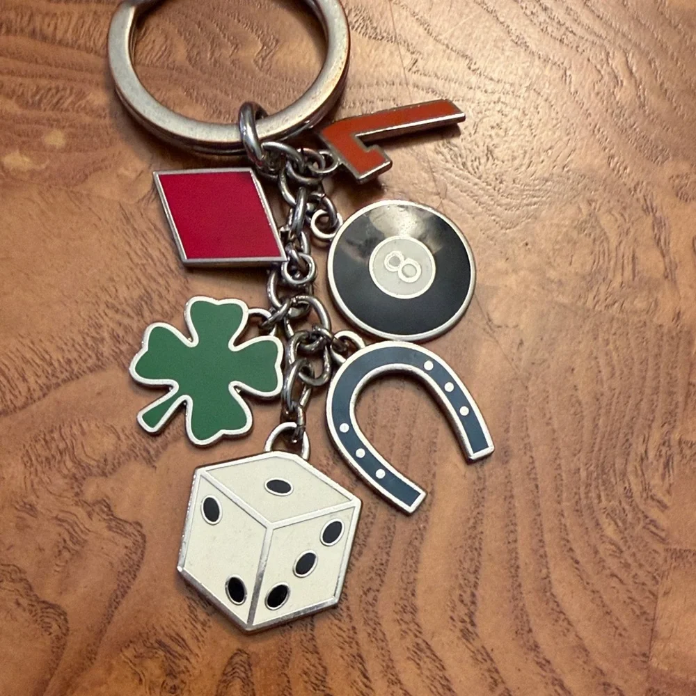 Coach Rare Vegas Exclusive Keychain with Red, Green, Blue, White Charms - Picture 2 of 3